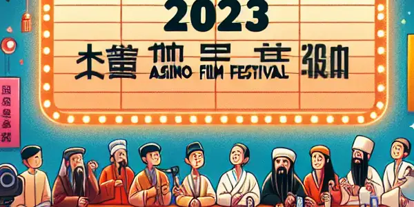 A vibrant festival scene showcasing diverse filmmakers and artists at the 2023 Asian Micro Film Festival.