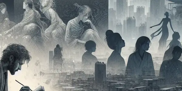 A solitary writer in a decaying urban landscape reflects on complex relationships amid cultural decline in Xi'an.